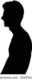 Male silhouette profile, vector illustration. Perfect for design projects needing a simple, strong visual.