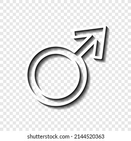 Vector de icono simple masculino. Diseño plano. Blanco con sombra en la cuadrícula transparente.ai