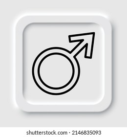 Männliche einfache Symbolvektorgrafik. Flaches Design. Neumorphism design.ai