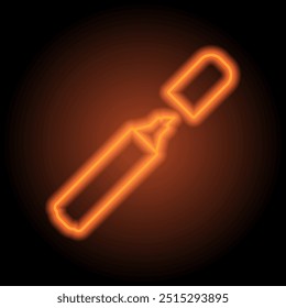 ícone masculino simples vetor. Design plano. Néon laranja no fundo preto.ai
