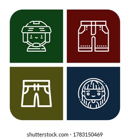 male simple icons set. Contains such icons as Hockey player, Shorts, Swimming trunks, Woman, can be used for web, mobile and logo