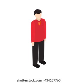 Male singaporean icon, isometric 3d style