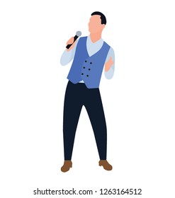 Male singer, flat character