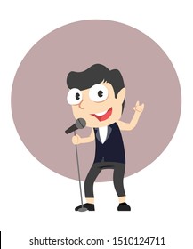 male singer rocker vector illustration