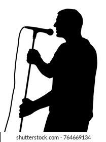 Male Singing Silhouette