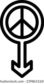 Male single vector line icon 