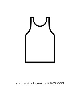 Male singlet icon isolated on white background. Sleeveless shirt linear style sign for mobile concept and web design. Vector illustration. 