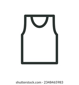 Male singlet isolated icon, sleeveless shirt vector icon with editable stroke