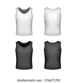 Male singlet isolated on white photo-realistic vector illustration