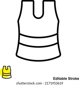 Male Singlet Vector Line Icon