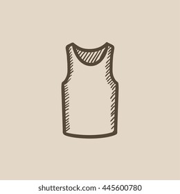 Male singlet vector sketch icon isolated on background. Hand drawn Male singlet icon. Male singlet sketch icon for infographic, website or app.