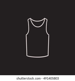 Male singlet vector sketch icon isolated on background. Hand drawn Male singlet icon. Male singlet sketch icon for infographic, website or app.