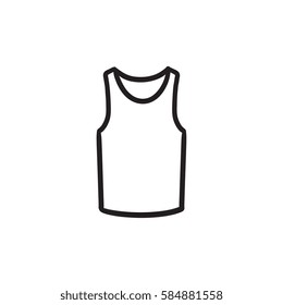 Male singlet vector sketch icon isolated on background. Hand drawn Male singlet icon. Male singlet sketch icon for infographic, website or app.