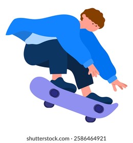 Male skateboarder jumping, skateboarding trick, urban sports vector illustration