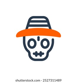 Male Skull for Day of the Dead Vector Icon