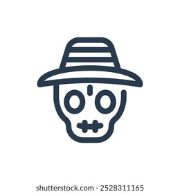 Male Skull for Day of the Dead Vector Icon