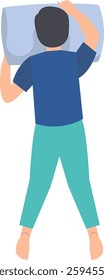 Male Sleeping Pose Illustration in Simple Cartoon Design. Isolated Vector Character.