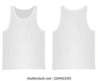 Male sleeveless t shirt. vector