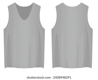 Male sleeveless t shirt. vector