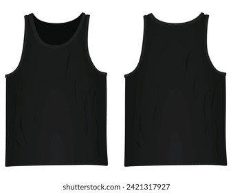 Male sleeveless t shirt. vector