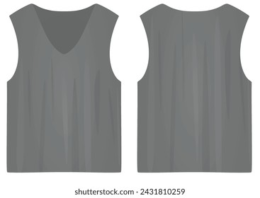 Male sleeveless t shirt. vector