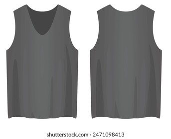 Male sleeveless t shirt. vector