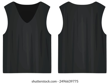 Male sleeveless t shirt. vector