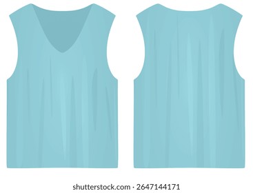 Male sleeveless t shirt. vector	