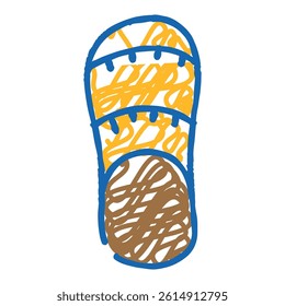 male slippers doodle icon sketch vector. male slippers sign. isolated symbol illustration