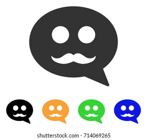 Male Smiley Message icon. Vector illustration style is a flat iconic male smiley message symbol with black, gray, green, blue, yellow color versions. Designed for web and software interfaces.
