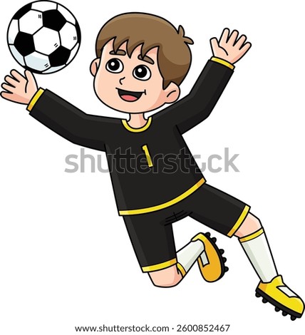 Male Soccer Goalkeeper Stopping the Ball Clipart 