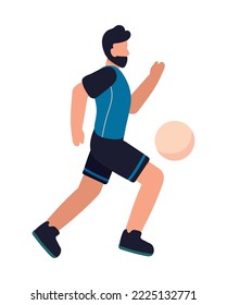 male soccer player, isolated icon