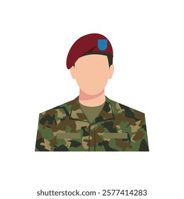 male soldier portrait vector illustration	
