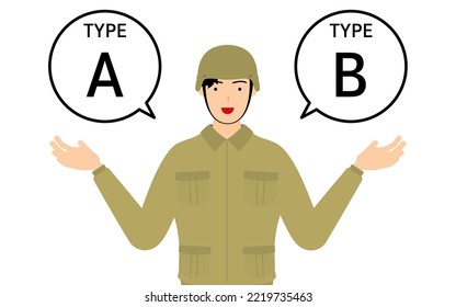 Male Soldier Pose, Suggesting A and B