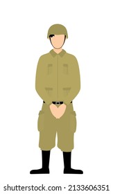 Male Soldier Pose, Waiting, waiting at the front with hands together