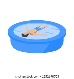 Male Spa Float Tank Relaxation Illustration