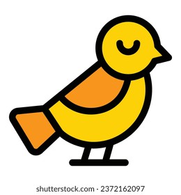 Male sparrow icon outline vector. Flight animal. Small fly color flat