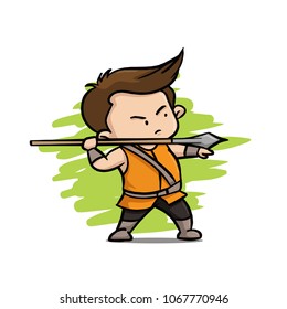 male spear athletes and javelin throws vector illustration