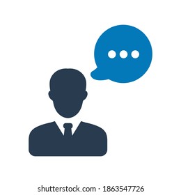 Male speech icon.think,message (vector illustration)