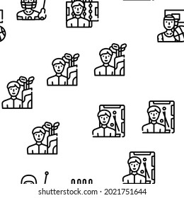 Male Sport Activities Vector Seamless Pattern Thin Line Illustration