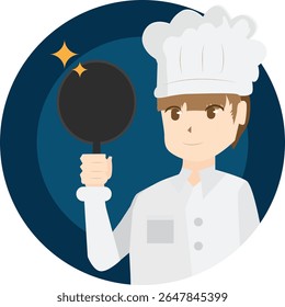 Male staff cook in food service and restaurant business