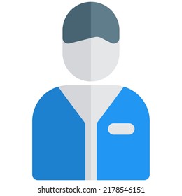 Male staff waiter in his uniform layout