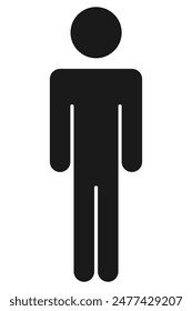 Male stick person icon for mens bathroom or similar signs in vector