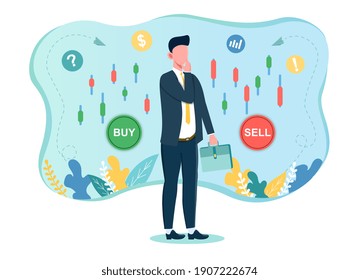 Male Stock Market Trader Standing Suit Stock Vector (Royalty Free ...