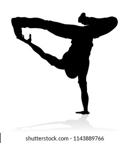 A male street dance hip hop dancer in silhouette