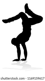 A male street dance hip hop dancer in silhouette svg