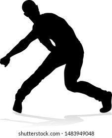 A male street dance hip hop dancer in silhouette