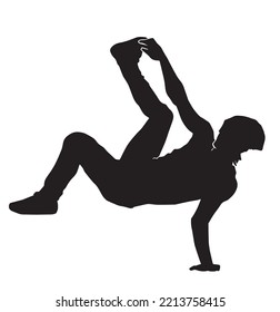 male street dancer vector silhouette on white background