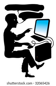 male student computer user