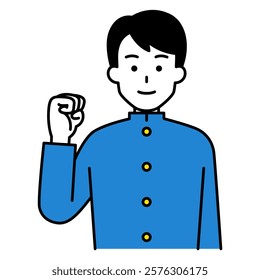 Male student doing a fist pump